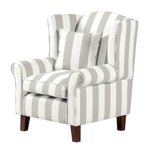 Fauteuil Colmar beige gestreept geweven stof - Zonder hocker