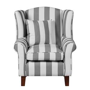 Fauteuil Colmar Tissu gris à rayures - Gris - Sans repose-pieds