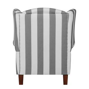 Fauteuil Colmar Tissu gris à rayures - Gris - Sans repose-pieds