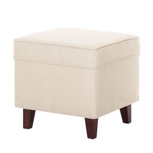 Oorfauteuil Colmar geweven stof - Stof Maka: Beige - Met hocker