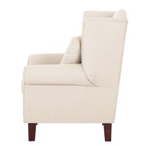 Fauteuil à oreilles Colmar Tissu - Tissu Maka : Beige - Avec repose-pieds