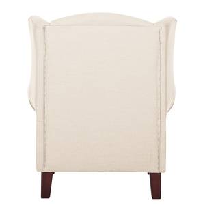 Oorfauteuil Colmar geweven stof - Stof Maka: Beige - Met hocker