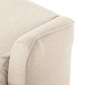 Oorfauteuil Colmar geweven stof - Stof Maka: Beige - Met hocker