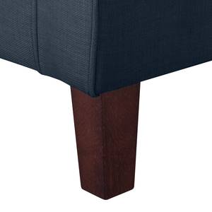 Oorfauteuil Colmar geweven stof - Stof Maka: Donkerblauw - Met hocker