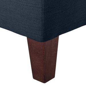 Oorfauteuil Colmar geweven stof - Stof Maka: Donkerblauw - Met hocker