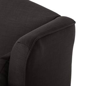 Fauteuil à oreilles Colmar Tissu - Tissu Maka : Gris foncé - Avec repose-pieds