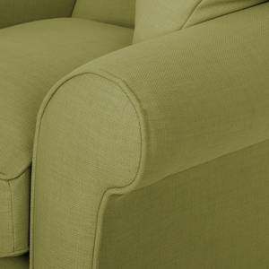 Fauteuil à oreilles Colmar Tissu - Tissu Maka : Vert olive - Sans repose-pieds