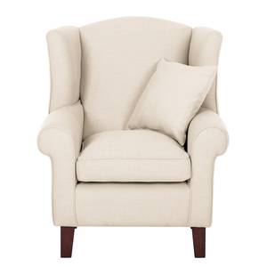 Oorfauteuil Colmar geweven stof - Stof Maka: Beige - Zonder hocker