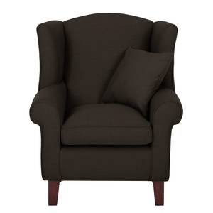 Oorfauteuil Colmar geweven stof - Stof Maka: Espressokleurig - Zonder hocker