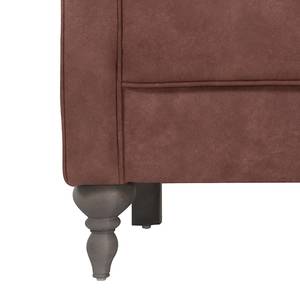 Fauteuil à oreilles Cosimo I Microfibre marron - Gris