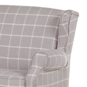 Fauteuil à oreilles Cosimo II Tissu carreaux gris - Gris