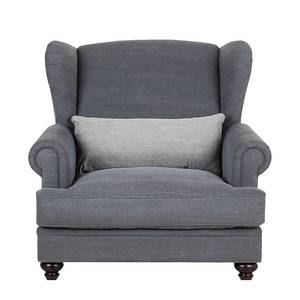 Fauteuil à  oreilles Davido Tissu en coton gris foncé - Anthracite