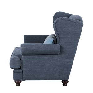 Fauteuil à  oreilles Davido Tissu en coton gris foncé - Bleu