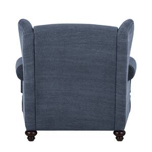 Fauteuil à  oreilles Davido Tissu en coton gris foncé - Bleu