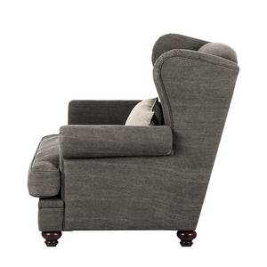 Fauteuil à  oreilles Davido Tissu en coton gris foncé - Marron