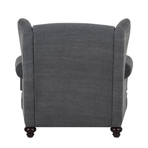 Fauteuil à  oreilles Davido Tissu en coton gris foncé - Gris foncé