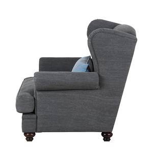 Fauteuil à  oreilles Davido Tissu en coton gris foncé - Gris foncé