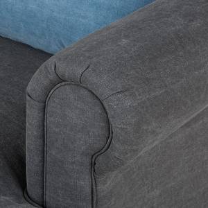 Fauteuil à  oreilles Davido Tissu en coton gris foncé - Gris foncé