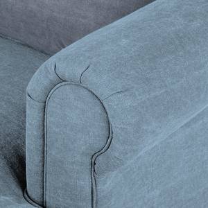 Fauteuil à  oreilles Davido Tissu en coton gris foncé - Bleu clair