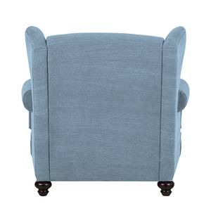 Fauteuil à  oreilles Davido Tissu en coton gris foncé - Bleu clair