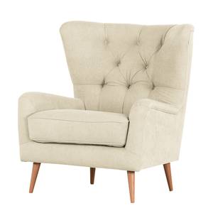 Fauteuil à oreilles Feliz Tissu - Crème