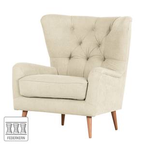 Fauteuil à oreilles Feliz Tissu - Crème