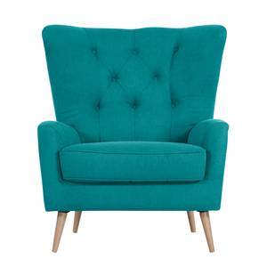 Fauteuil à oreilles Feliz Tissu - Bleu pétrole