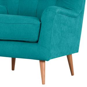 Fauteuil à oreilles Feliz Tissu - Bleu pétrole