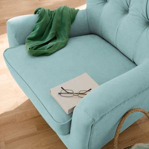 Fauteuil à oreilles Feliz Tissu - Bleu acier