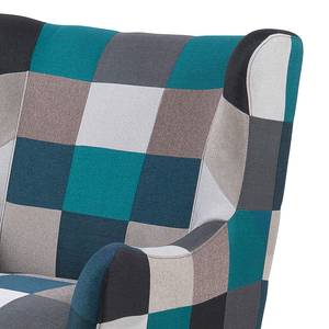 Oorfauteuil Kamma geweven stof - grijs/blauw