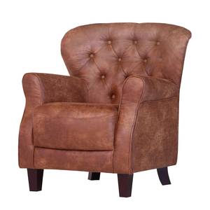 Oorfauteuil Giant antieke leerlook - bruin