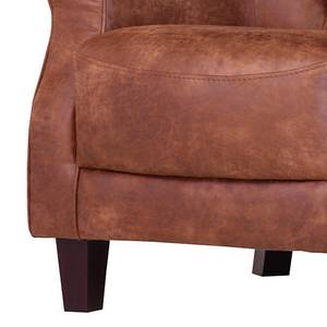 Oorfauteuil Giant antieke leerlook - bruin