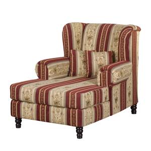 Ohrensessel Henry XXL Webstoff Beige / Bordeaux