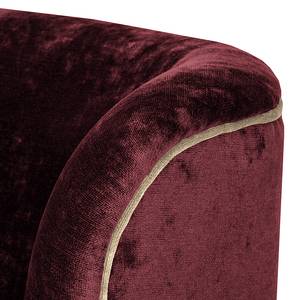 Fauteuil à oreilles Madame Lebon Velours rouge bourgogne