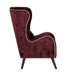 Fauteuil à oreilles Madame Lebon Velours rouge bourgogne