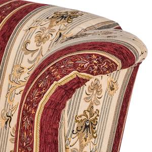 Ohrensessel Isabelle Webstoff - Beige/Bordeaux - Ohne Hocker