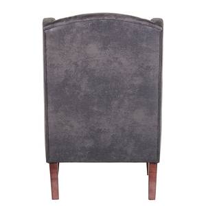 Fauteuil à oreilles Italo Microfibre gris