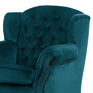 Oorfauteuil Jenner II fluwelen look - Donkerblauw