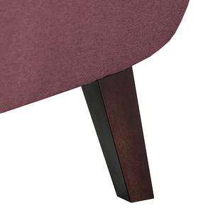 Fauteuil à oreilles Josslyn Tissu aubergine - Avec repose-pieds