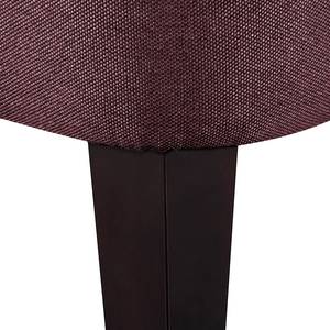 Ohrensessel Josslyn Webstoff Aubergine - Mit Hocker