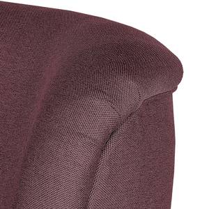 Fauteuil à oreilles Josslyn Tissu aubergine - Avec repose-pieds