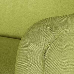 Oorfauteuil Josslyn groene geweven stof - met hocker