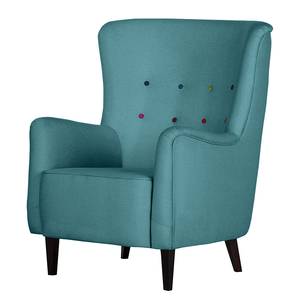 Fauteuil à oreilles Josslyn Tissu pétrole