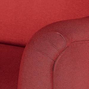 Fauteuil à oreilles Josslyn Tissu rouge - Avec repose-pieds