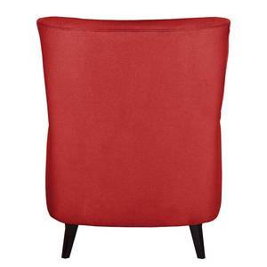 Ohrensessel Josslyn Webstoff Rot - Mit Hocker