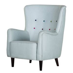 Fauteuil à oreilles Josslyn Tissu bleu acier