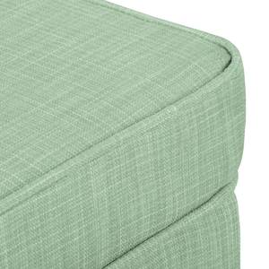 Fauteuil à oreilles Juna I Tissu Beige - Vert pastel - Avec repose-pieds