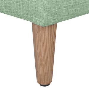 Oorfautuil Juna I geweven stof beige - Pastelgroen - Met hocker