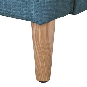 Oorfautuil Juna I geweven stof beige - Jeansblauw - Met hocker