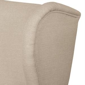 Fauteuil à oreilles Juna II Tissu Beige - Cappuccino - Sans repose-pieds